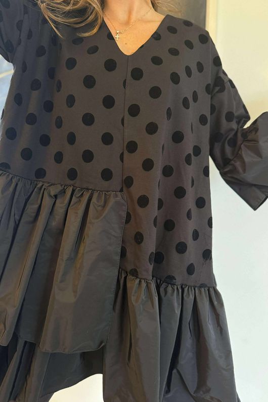 Oscar Rue Dress Polka Dot Black